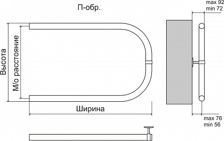 Эконом П-обр AISI 32х2 500х500 Полотенцесушитель  TERMINUS Горно-Алтайск - фото 3