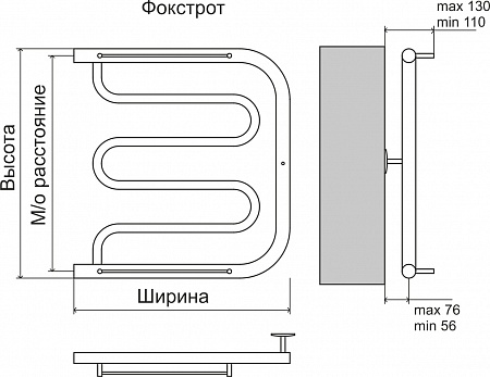 Фокстрот AISI 32х2 500х400 Полотенцесушитель  TERMINUS Горно-Алтайск - фото 4