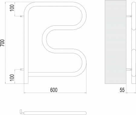 Электро 25 F-обр 600х600 поворотный Полотенцесушитель TERMINUS Горно-Алтайск - фото 3