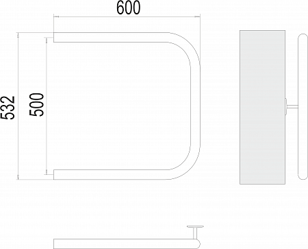 П-обр AISI 32х2 500х600 Полотенцесушитель  TERMINUS Горно-Алтайск - фото 3