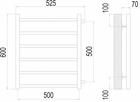 Вега П6 500х600 бп500 Полотенцесушитель  TERMINUS Горно-Алтайск - фото 3